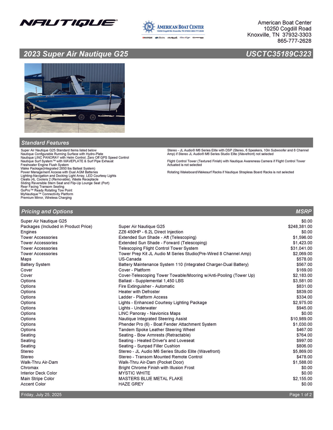 2023 Nautique G25